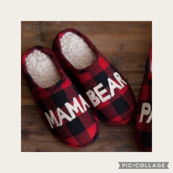 NWT Women’s Dearfoams Buffalo Plaid Mama Bear Slippers Size Medium - Picture 3 of 6